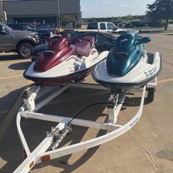 2 Jet Skies With A Dabble Trailer Covers Docking Ropes