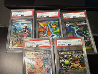 PSA Graded Pokemon Card Lot (5) – Charizard, Mega Charizard X, Dawn, Rotom, Kangaskhan