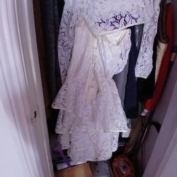 Elegant White Dress And Jacket Size 4