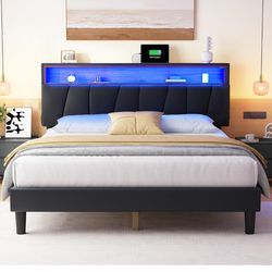 King size bed frame with mattress