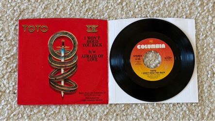 Toto “I Won’t Hold You Back” Vinyl 7” Single with Picture Sleeve 1982 Columbia Records Original Pitman Press Mint New Collector’s Copy Rock.