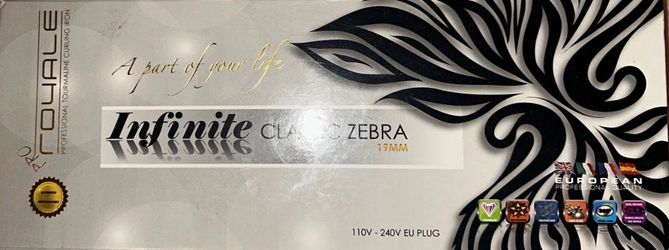 Royale Infinite Classic Zebra 19mm Tourmaline Curling Iron Ionic 110-24OV EU