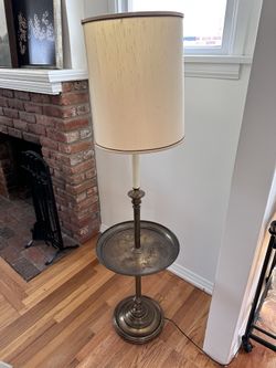 Antique Floor Lamp And Drink Tray