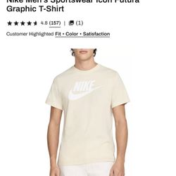 Nike Men's Sportswear Tee Just Do It Swoosh Size XXL (Cream Yellow/White)