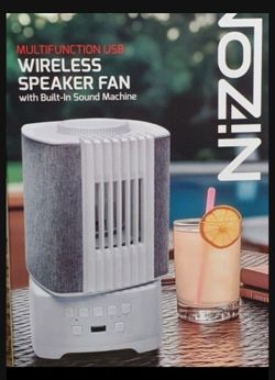 New! Nizoni Mutilfunction USB Wireless Speaker Fan, with Built-in Sound Machine