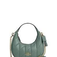 COACH “Carmen Mini Crossbody Bag” (color:sage/gold)