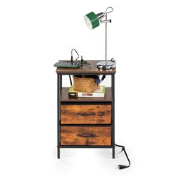 ANBY2 Nightstand with USB Charging Port and Storage Drawers