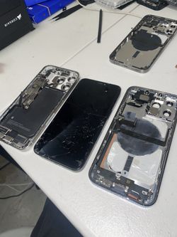 iPhone 12 Pro 13 Max Cracked Back Glass 14 Plus Screen Replacement 16 Pro LCD 15 Housing Frame