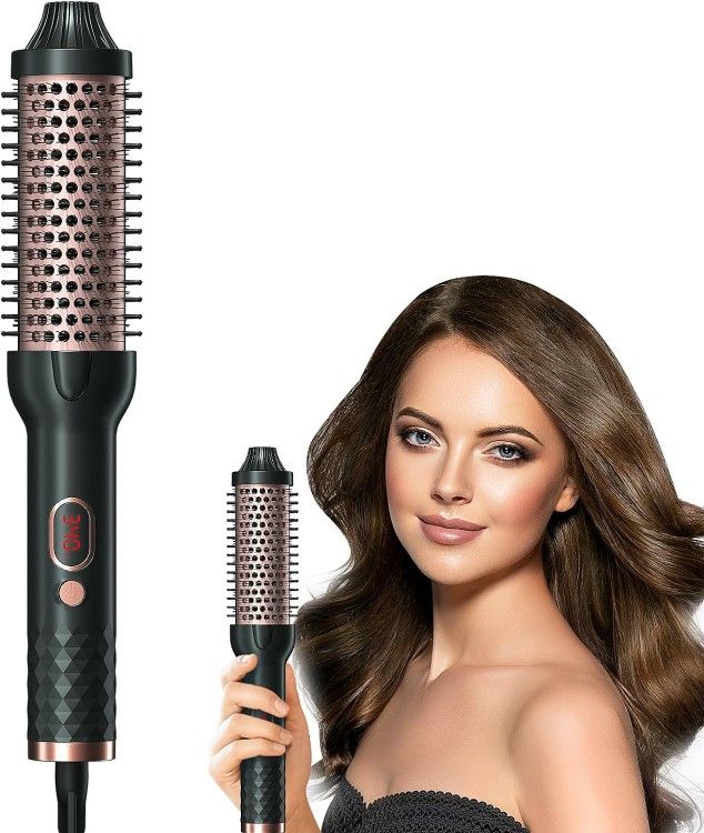Thermal Brush for Blowout Look,1.2Inch Negative Ion Heated Round Brush,Hair Curling Brush for Curls & Volum,Fast Heating Curls,Multiple Temp Control