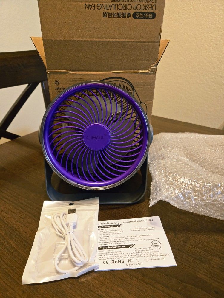 BRAND NEW IN BOX NEVER USED CIBAIL Desk Fan Table Fan 7-Inch