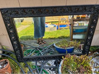 Large black decorative mirror