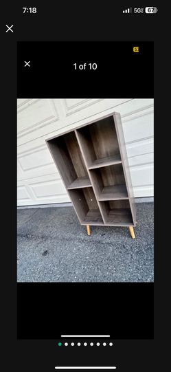 5 Cube Small Bookshelf,3 Tier Mid-Century Modern Bookcase with Legs,Wood Bookshelves Storage Organiz