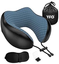 YFO 100% Pure Memory Foam Breathable & Comfortable Travel Pillow