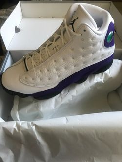 Purple and white Jordan 13
