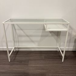 White Glass Desk 