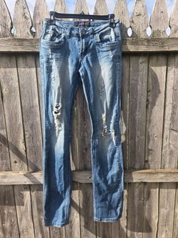 Davinci machine Distressed Skinny Jeans Medium Wash