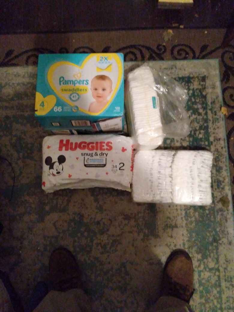 Baby Diapers 66 Of 22-37 Pounds Pampers Huggies 34    12-18 Pounds    And 44 Huggies  12-18 Pounds  Also Pampers 40    23-37 Pounds
