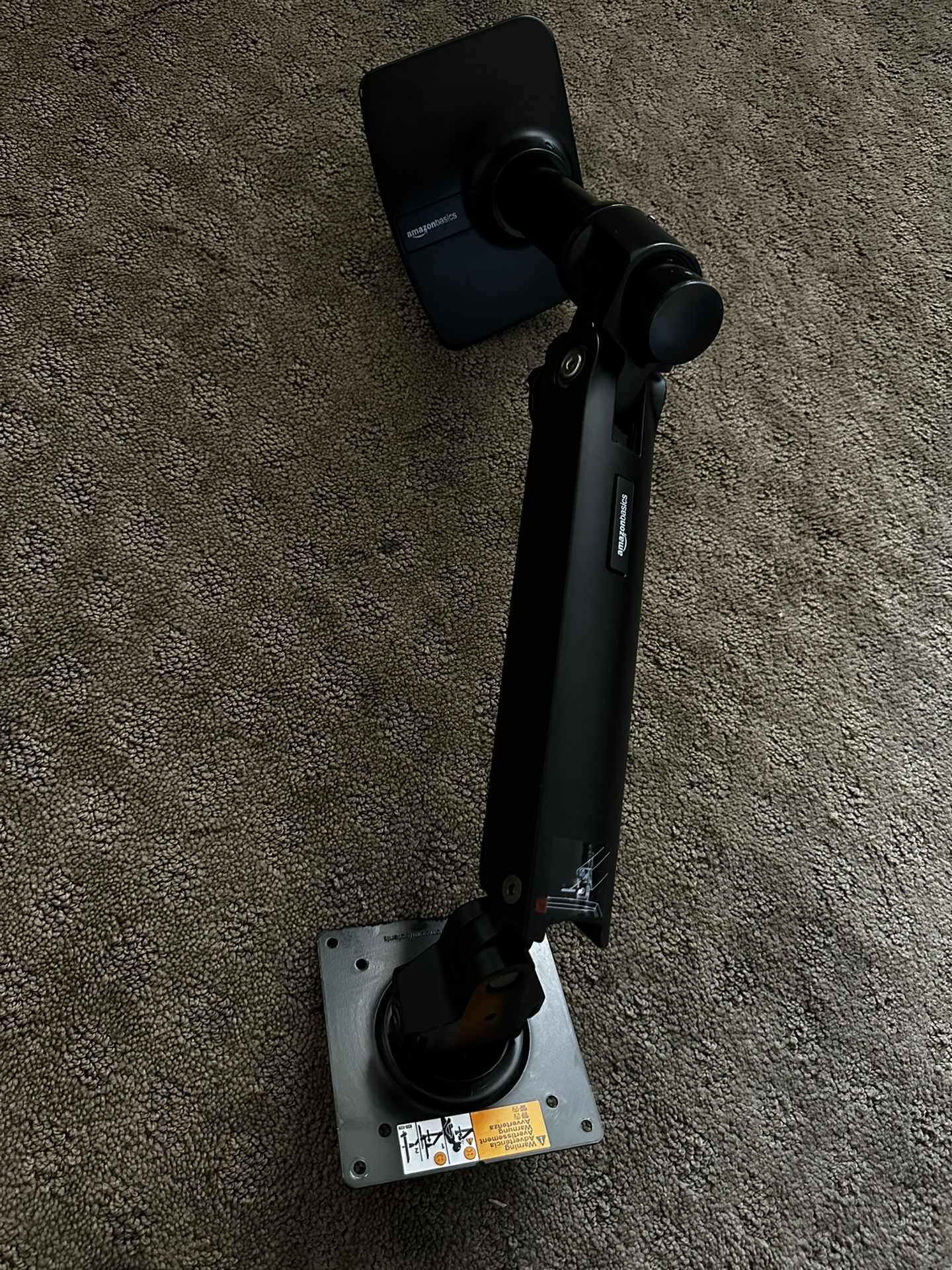 Amazon Basics Single Monitor Stand, Lift Engine Arm Mount, Black for