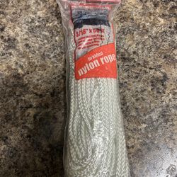 50Ft Braided Nylon Rope, Ideal For Marine 3/16” Width