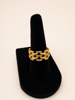 18K Gold PVD 316L Stainless Steel Chunky Chain Ring – Size 7