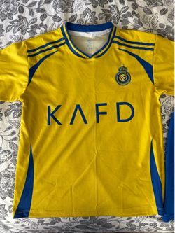 Youth Al Nassr Soccer Jersey & Shorts Kit – Size 12 – Yellow/Blue – Excellent Condition