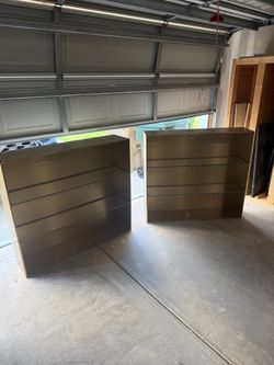 Steel shelving with glass shelves (Set of 2)
