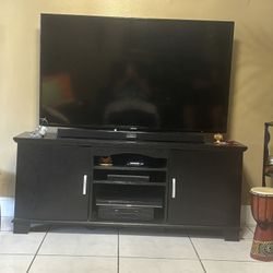 Black Tv Stand With Silver Handles