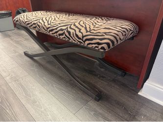 Zebra Accent Bench (2 Available) – Modern Metal Frame