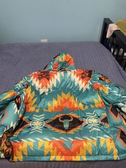 Coat:size large,light Blue With Designs 