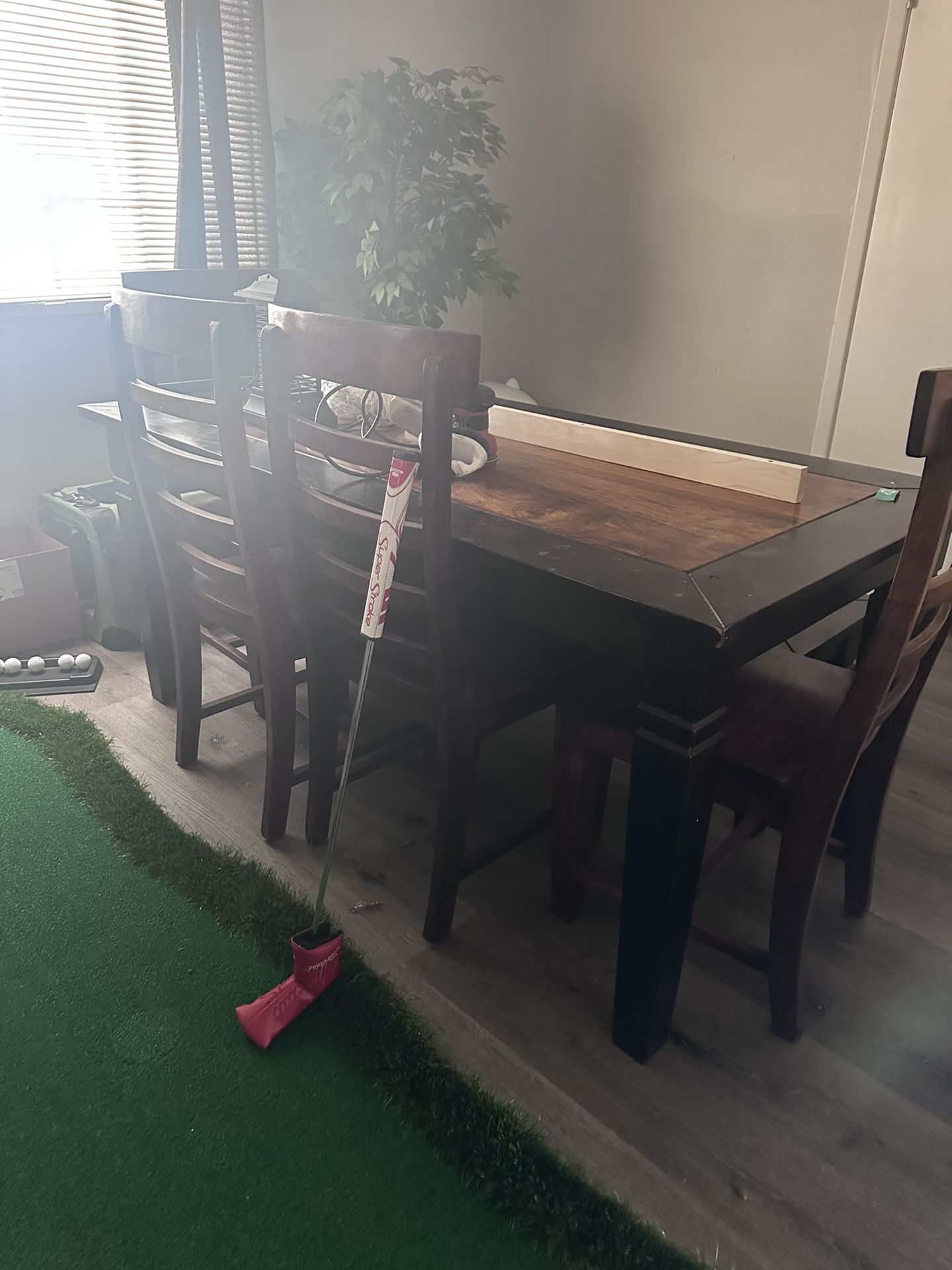 Large Wooden Dining table And Chairs With Bench 