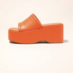 Orange Chunky Heels