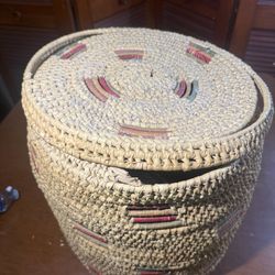 Handwoven Lidded Storage Basket