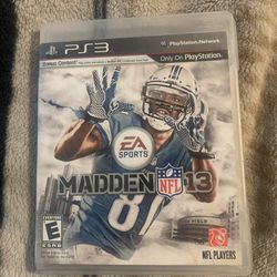 Madden 13 for PS3 with case and game