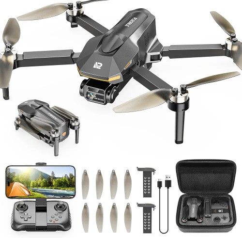 Drones with Camera for Adults 4K, Brushless Motor FPV Foldable Mini RC Drone for Kids Beginners, One-Touch Takeoff, 5G WiFi, Auto Hover, 30-Min Flight