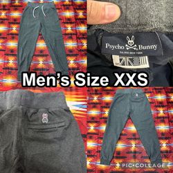 Psycho Bunny Gray Joggers Sweatpants Mens XXS Elastic Waist Pull-On Inseam 25”