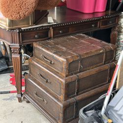 Desk And Antique Night Stand