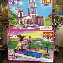 Girls Building Blocks Sets Bundle of 2. Ages 6+