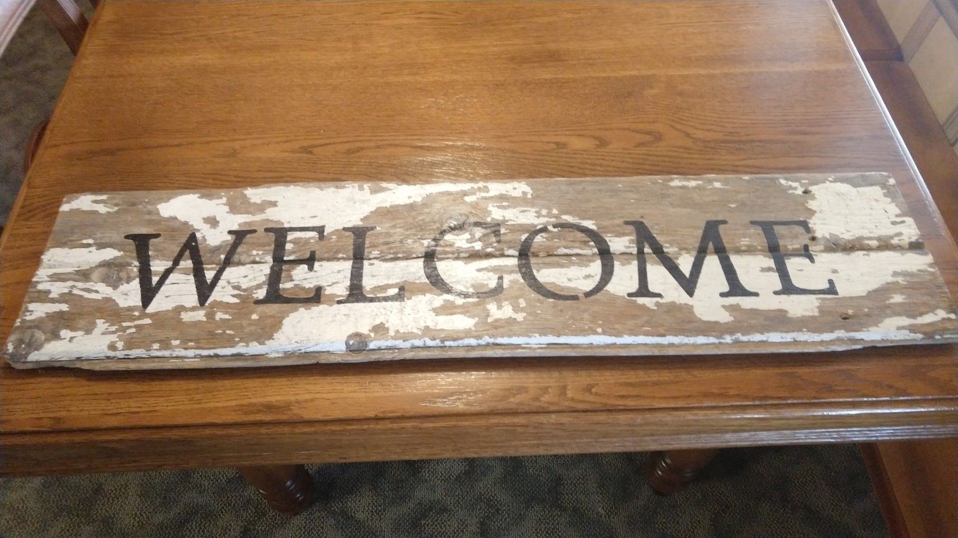 Rustic "WELCOME" sign