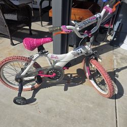 Barbie kids bike w training wheels