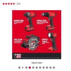 Craftsman 4 Piezas Herramienta 2 Baterías Y Cargador
