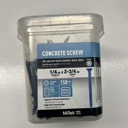 Mitek Concrete Screws 1/4in x 2-3/4in Quantity Of 150
