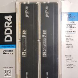 Crucial Pro 32GB (2x16GB) DDR4 RAM Kit - 3200MHz/3000MHz/2666MHz - Desktop Memory