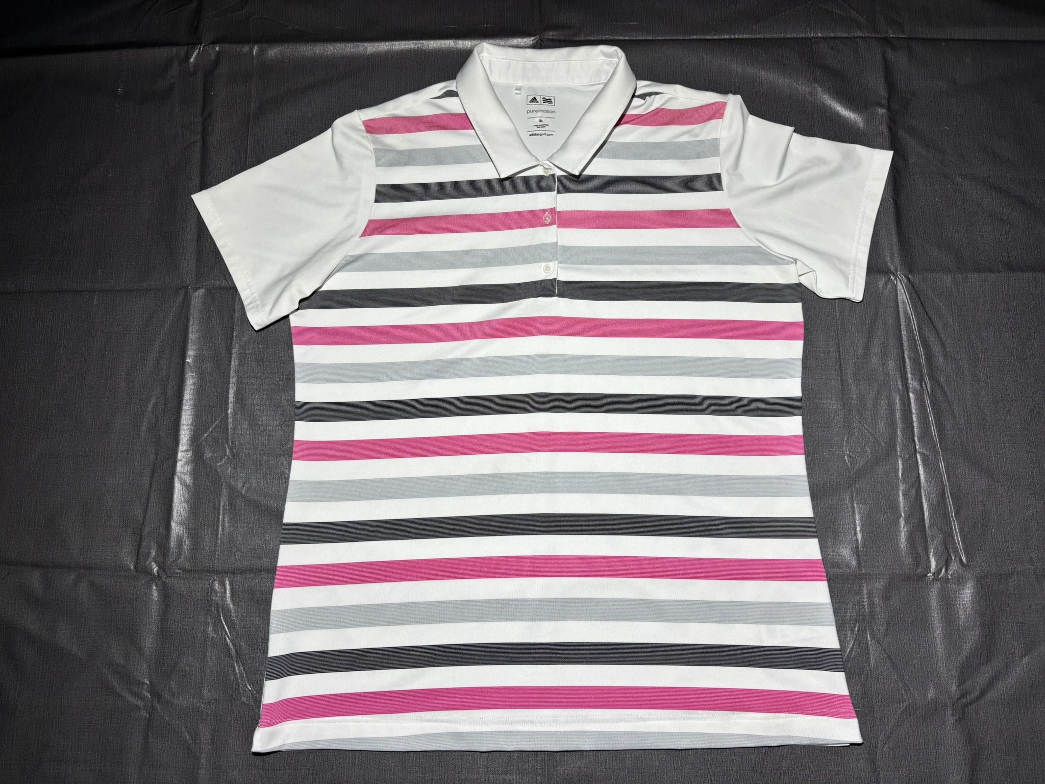 Adidas Puremotion Golf Multicolor Striped Polo Shirt Men’s Size XL