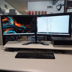 Hp Elitedesk 705 G4 AMD PRO DUAL SCREEN DESKTOP COMPUTER 