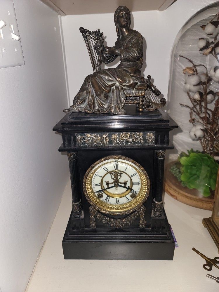 Ansonia Iron Case Mantel Clock Circa 1880s
