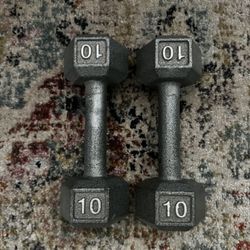 Two 10lb Iron Dumbbells