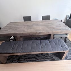 Wood Rectangle Dining Table and Chairs