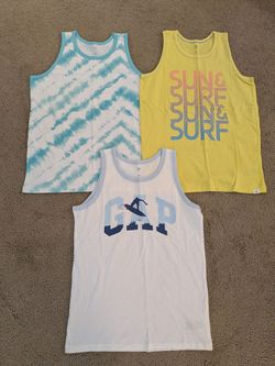 3 Gap Kids Boys Size XL (12-13 Yrs) 100% CottonTank Shirts~New