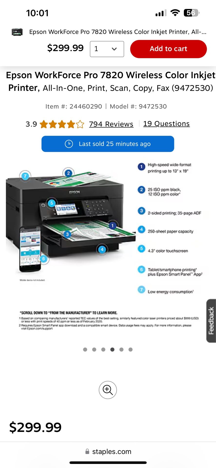 Epson Workforce 7820