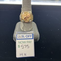 Rose gold Eagle 14k Mans Ring 
